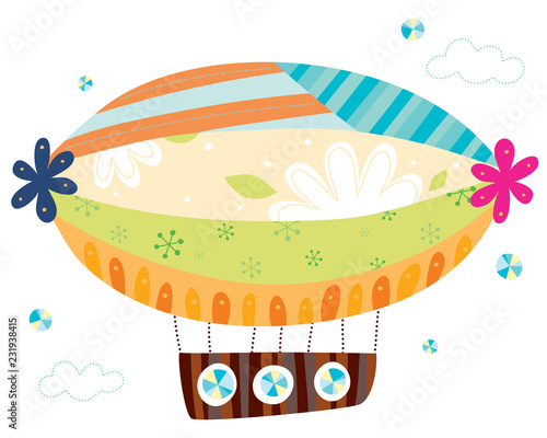 Close-up of airship