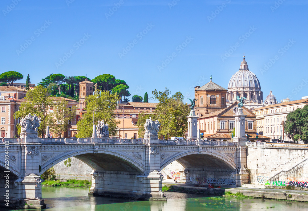 the bridge of Victor Emmanuel II in Rome