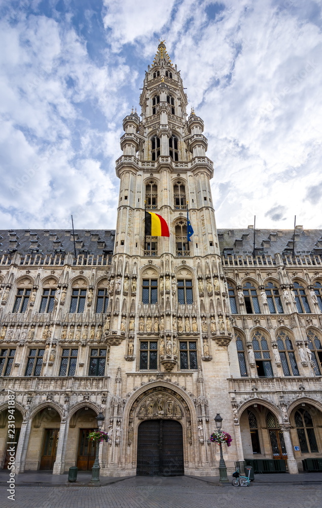 Brussels City Hall on Grand Place square, Belgium Brussels City Hall on Grand Place square, Belgium