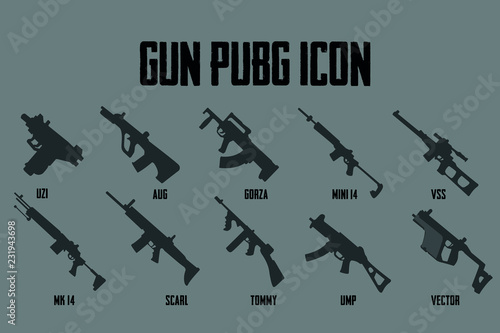Guns icon collection Games online PLAYER UNKNOWN'S BATTLE GROUND,PUBG  Gun Icon