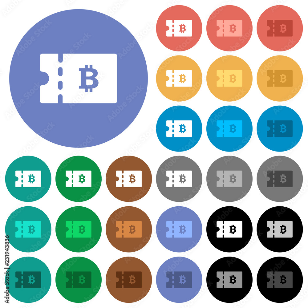 Bitcoin discount coupon round flat multi colored icons Bitcoin discount coupon round flat multi colored icons