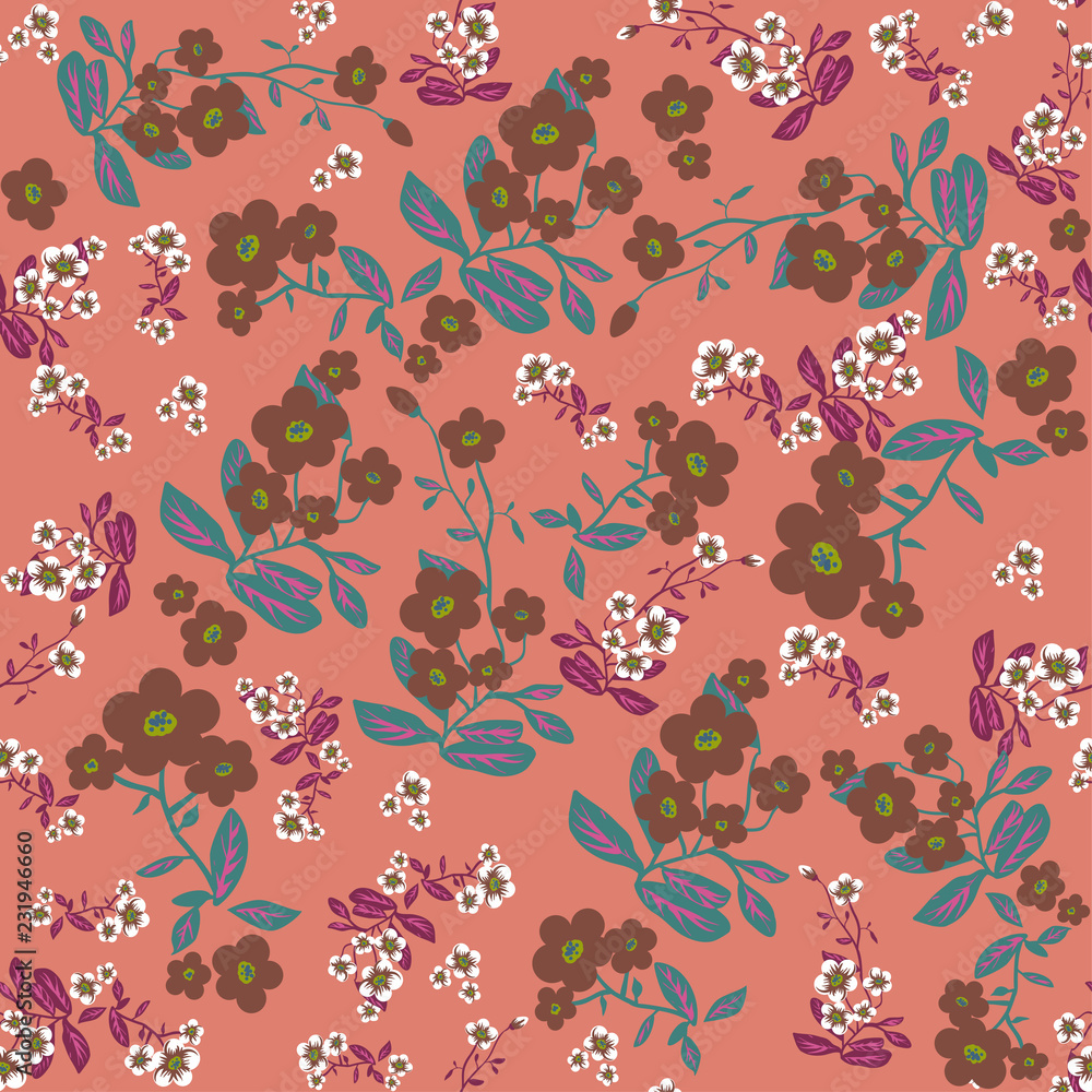 Country flowers seamless pattern Country flowers seamless pattern