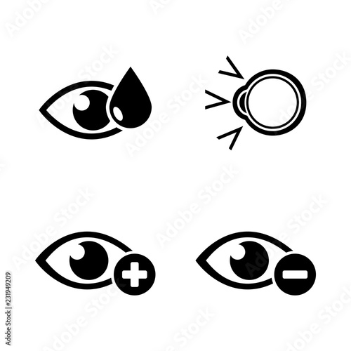 Eye Treatment. Simple Related Vector Icons Set for Video, Mobile Apps, Web Sites, Print Projects and Your Design. Eye Treatment icon Black Flat Illustration on White Background.