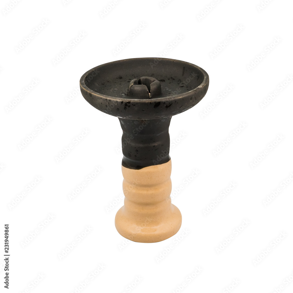 Faneuil hookah bowl from clay isolated on white background Faneuil hookah bowl from clay isolated on white background