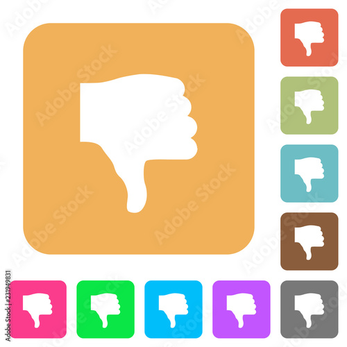Thumbs down rounded square flat icons