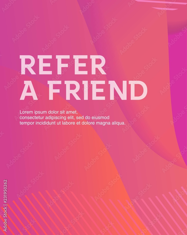 Refer a friend vector illustration concept background, can use for, landing page, template, ui, web, mobile app, poster, banner, flyer Refer a friend vector illustration concept background, can use for, landing page, template, ui, web, mobile app, poster, banner, flyer