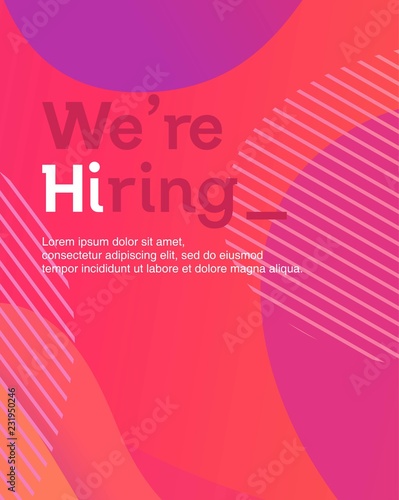 We are hiring vector illustration concept in geometric background template, can use for, landing page, ui, web, mobile app, poster, banner, flyer