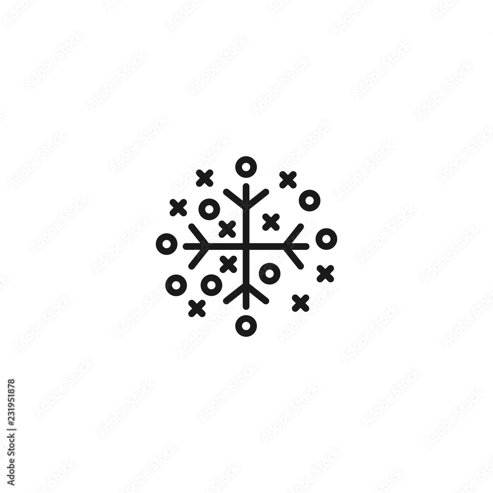Snowflake line icon, snow outline vector logo illustration, linear forecast pictogram isolated on white Snowflake line icon, snow outline vector logo illustration, linear forecast pictogram isolated on white