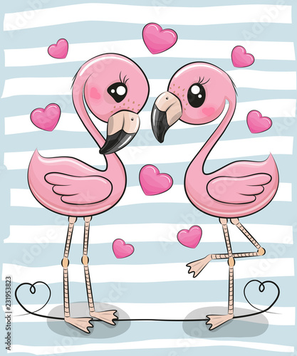 Plakat obraz flamingo zabawa dzieci