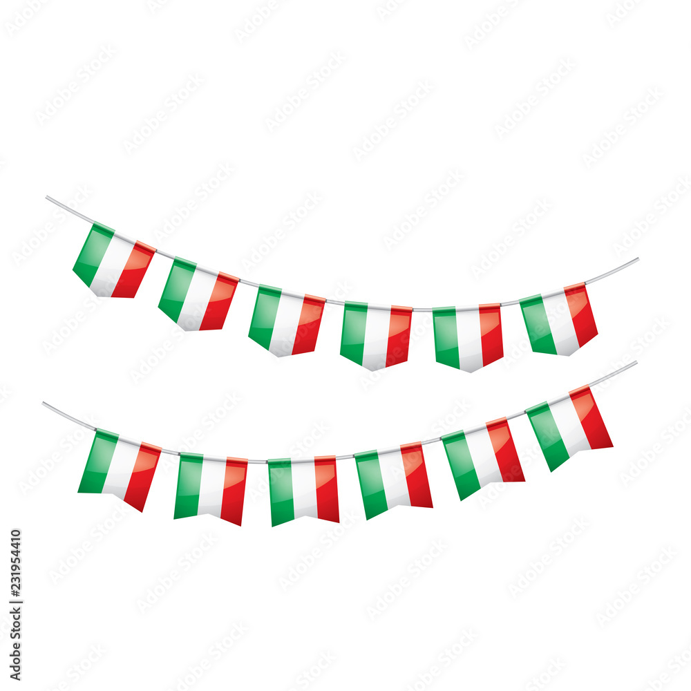 Fototapeta premium Italy flag, vector illustration on a white background.