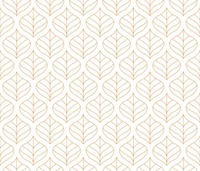 Fototapete Geometrische Blättermuster Geometrische Blattsilhouetten in nahtloser Textur  © daniela