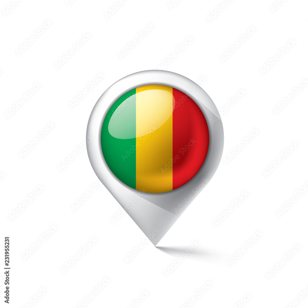 Fototapeta premium Mali flag, vector illustration on a white background.