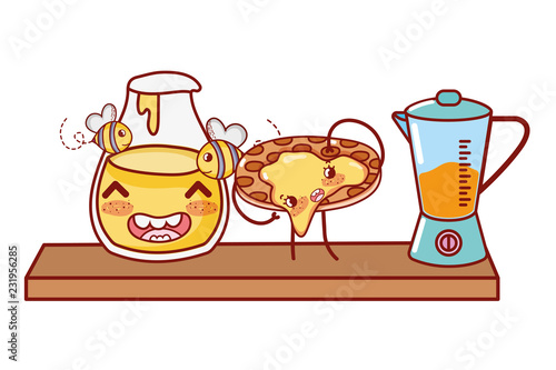 Kitchen and food kawaii cartoons