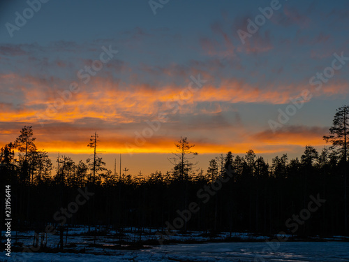 Sunset at Lentiira, Kuhmo, Finland © Stephan Morris 