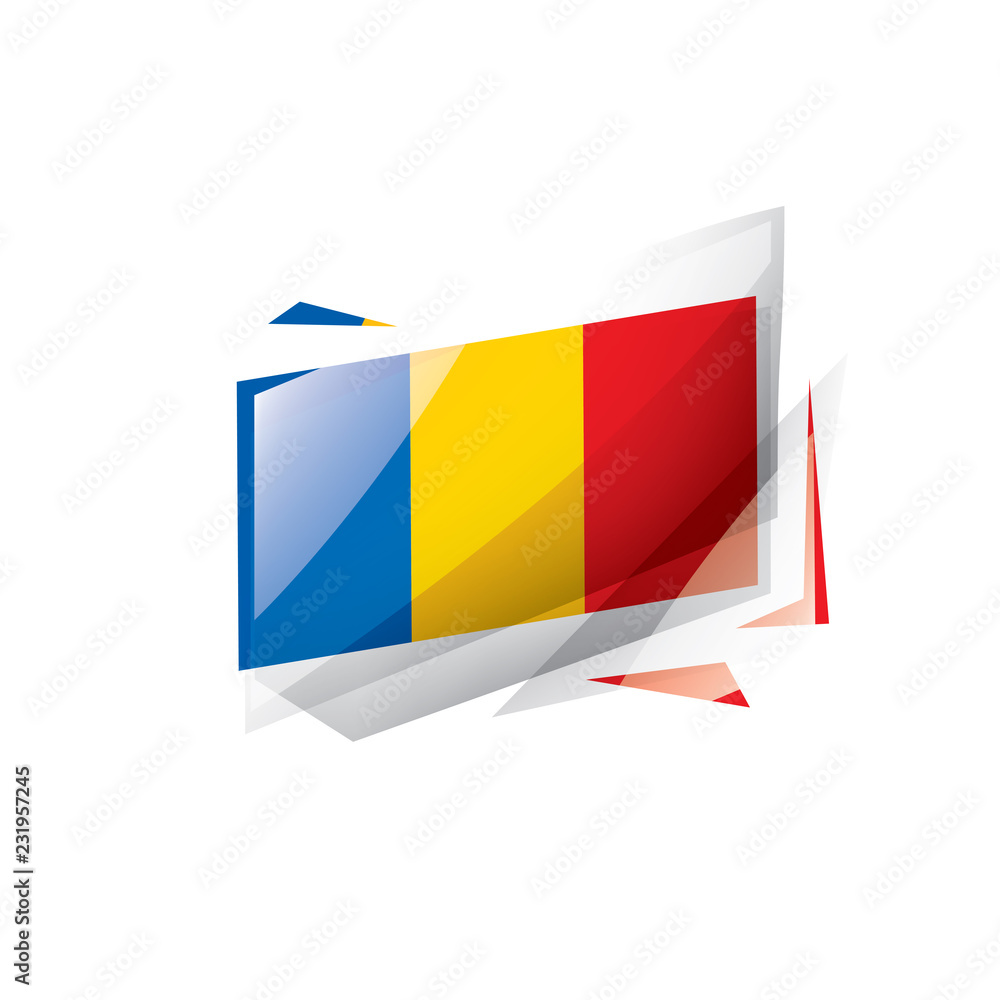 Fototapeta premium Chad flag, vector illustration on a white background.