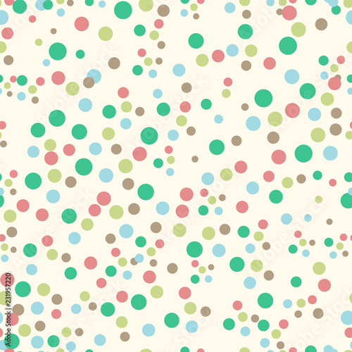 Seamless pattern with retro soft color pastel cute dots. Repeat texture background, vector.