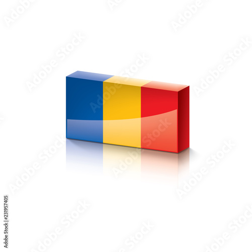 Chad flag  vector illustration on a white background.
