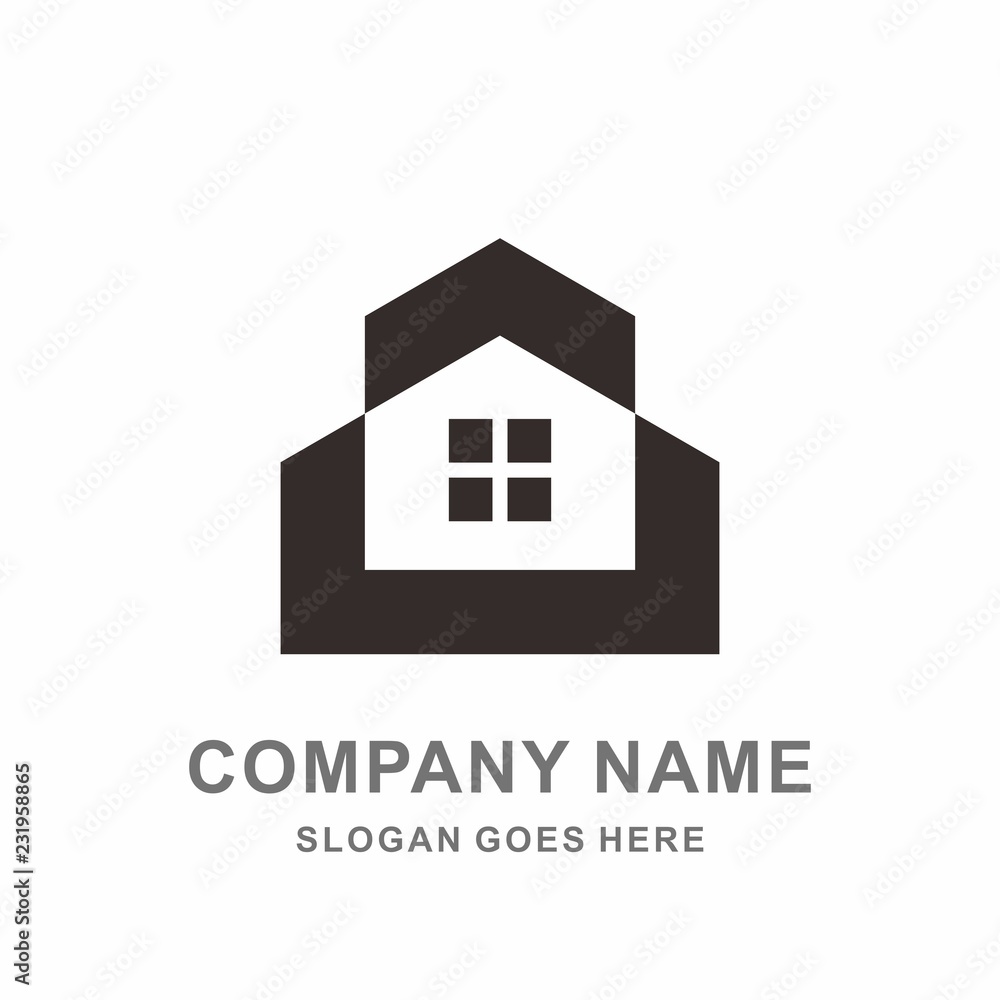 Simple Building House Shape Architecture Interior Construction Real Estate Business Company Stock Vector Logo Design Template Simple Building House Shape Architecture Interior Construction Real Estate Business Company Stock Vector Logo Design Template