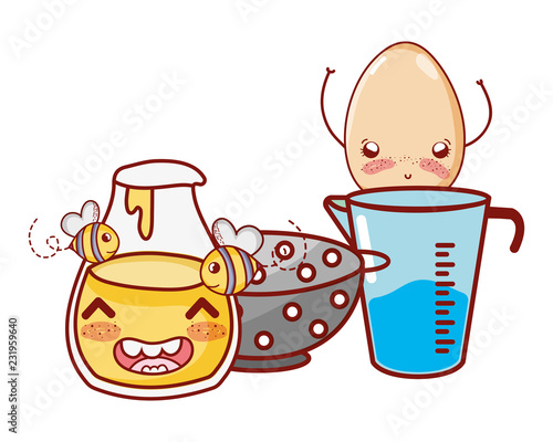 Kitchen and food kawaii cartoons