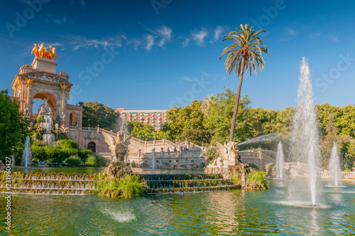 Photography Fountain of Parc de la Ciutadella in Barcelona, Spain.