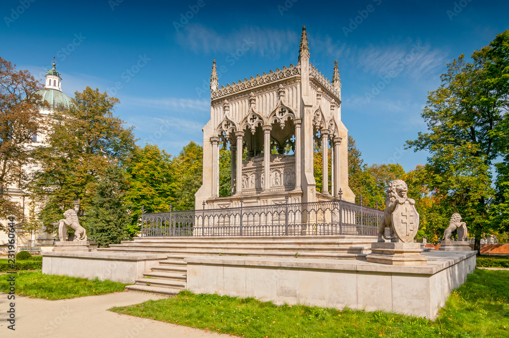 Mausoleum of Stanislaw and Aleksandra Potocki in Warsaw Poland.