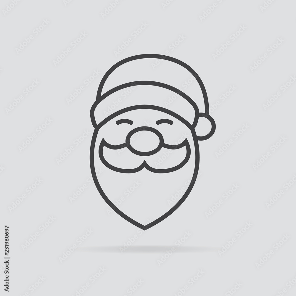 Santa Claus icon in flat style isolated on grey background. Santa Claus icon in flat style isolated on grey background.