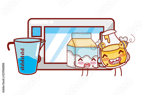 Kitchen and food kawaii cartoons