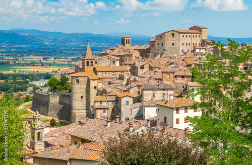 Panoramic view of Anghiari  in the Province of Arezzo  Tuscany  Italy.
