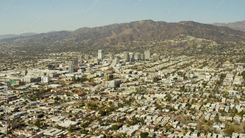 Aerial cityscape view of Burbank California Aerial cityscape view of Burbank California