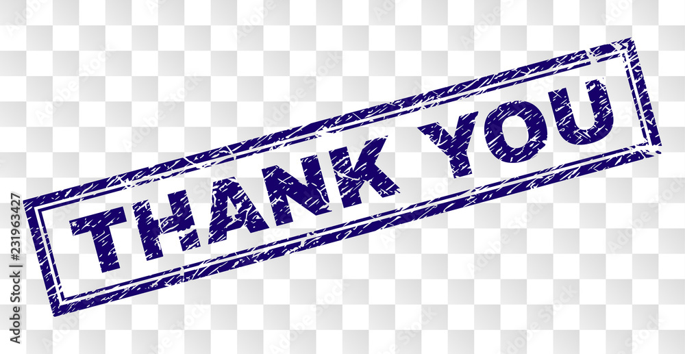 THANK YOU stamp seal print with rubber print style and double framed