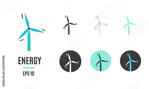 Vector renewable energy infographic template. Color icon for your illustration or presentation