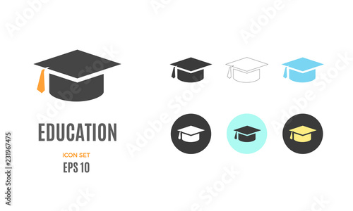 Vector education infographic template. Color icon for your illustration or presentation