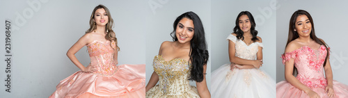 4 Teen Girls At A Quinceanera