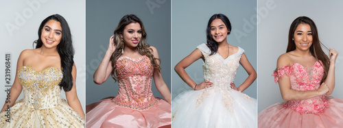 4 Teen Girls At A Quinceanera