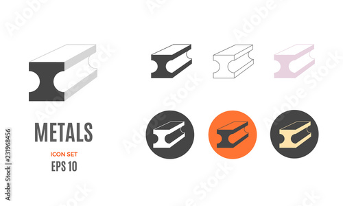 Vector metal infographic template. Color steel icon for your illustration or presentation