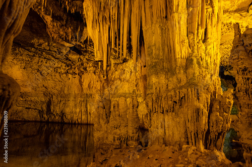 Alghero, Sardinia, Italy - Interior view of the Neptune Cave known also as Grotte di Nettuno at the Capo Caccia cape