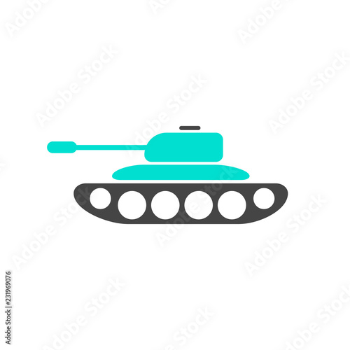 Vector military infographic template. Color tank icon for your illustration or presentation