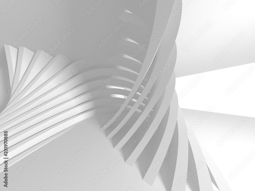 Naklejka premium Futuristic White Architecture Design Background