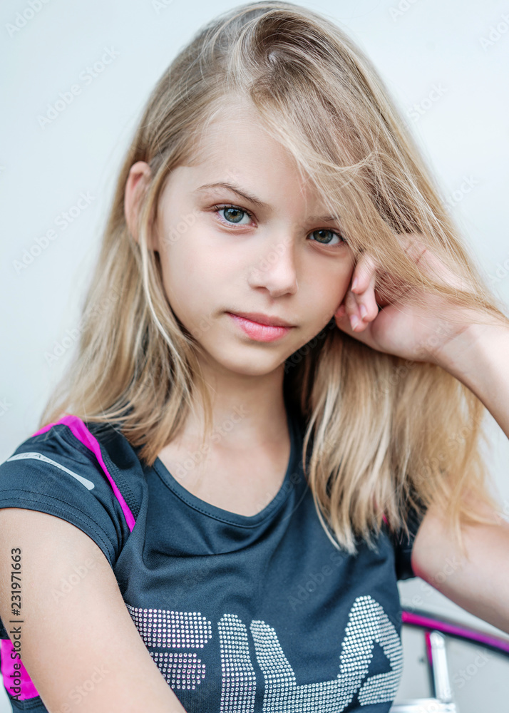 portrait of little girl outdoors in summer portrait of little girl outdoors in summer