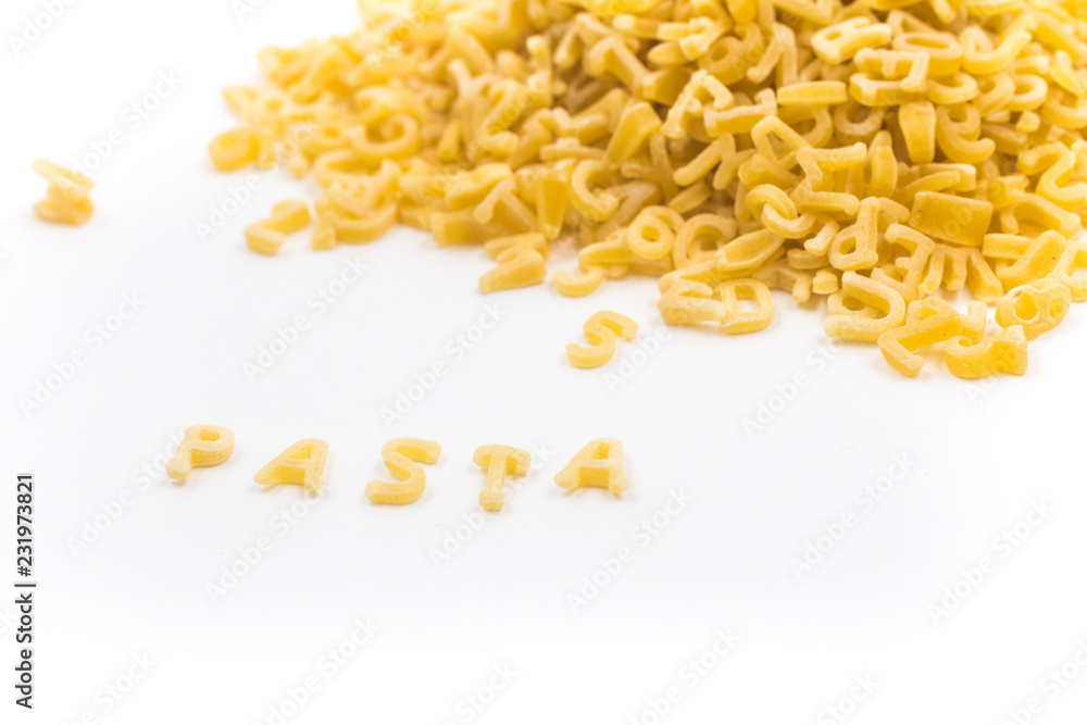 Obraz premium Pile of Letter-shaped pasta