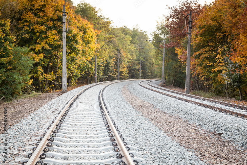 Obraz premium double rail track