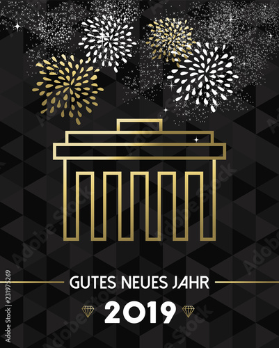 New Year 2019 berlin germany brandenburg gate gold