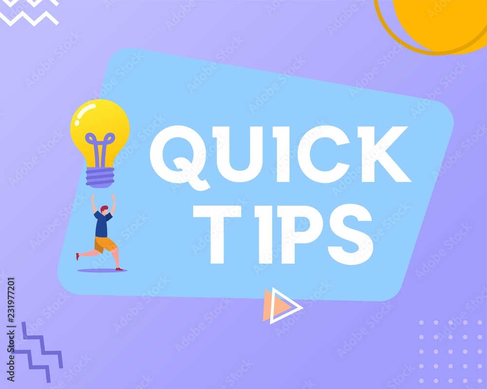 quick tips vector illustration concept, young man give quick tips, can ...