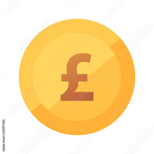 French Franc coin icon , flat vector illustration with sign of Franc isolated on white
