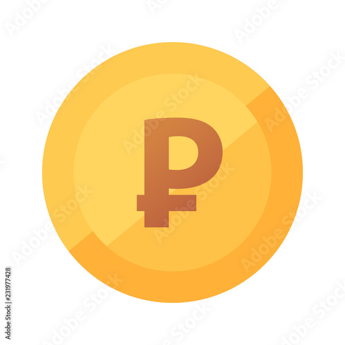 Ruble Coin vector icon isol...