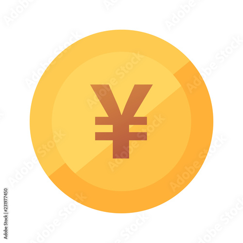 Japanese Yen coin icon - fl...