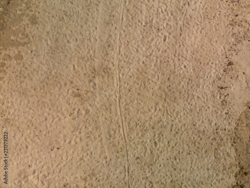 Aerial shot of the sand in the beach