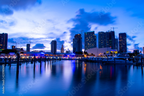 Miami - Dwntown Skyline view from Bayside Marina