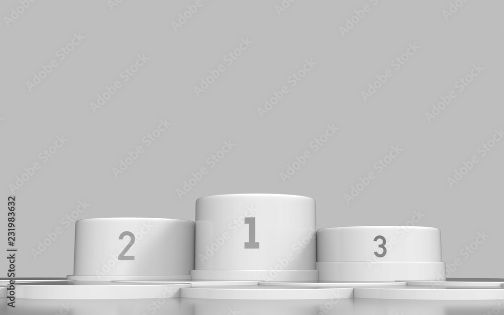 Empty winners podium with first, second and third place for award ceremony 3D Illustration Empty winners podium with first, second and third place for award ceremony 3D Illustration