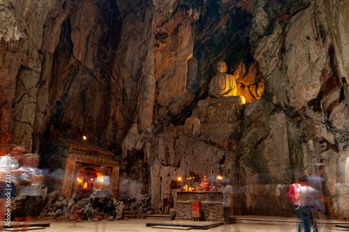 Stone Buddha in Cave near Da Nang Vietnam
